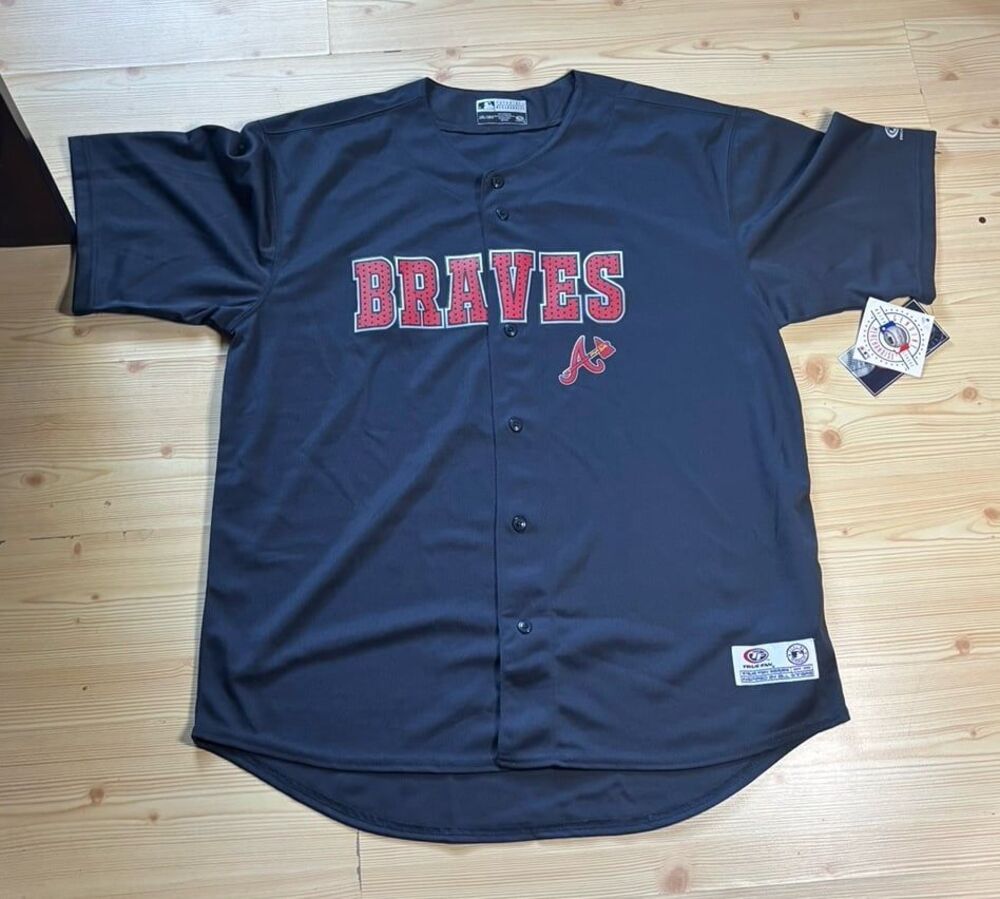 New w/ Tags True Fan MLB Genuine Merch Atlanta Braves Baseball Jersey Shirt 2XL